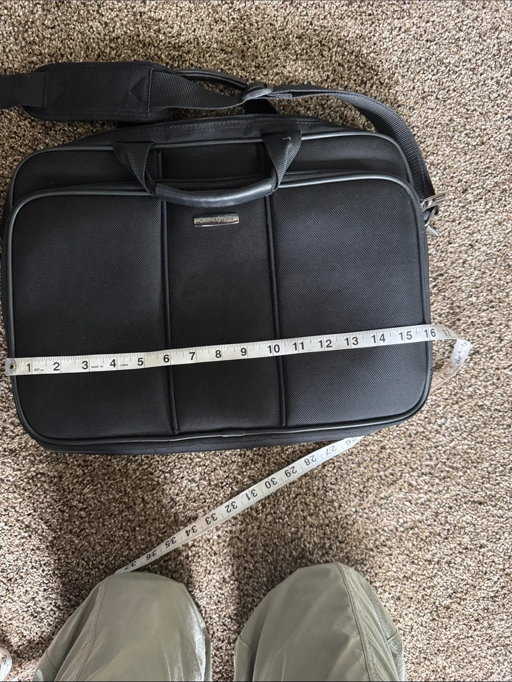 Samsonite Black Laptop Briefcase with Shoulder Strap